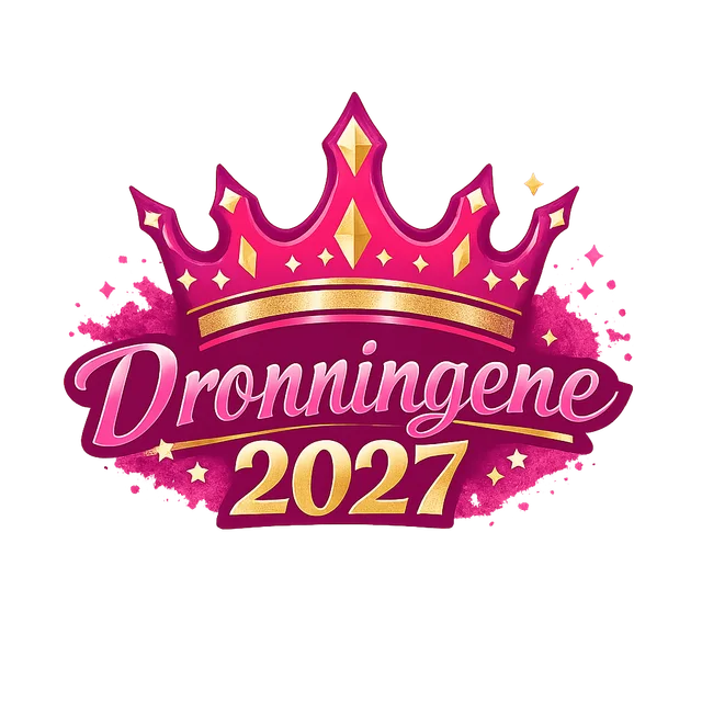 Logo laget av prompten «rosa logo til jentebussen vår, Dronningene 2027, krone og litt glitter, skal være slay ikke barnslig»