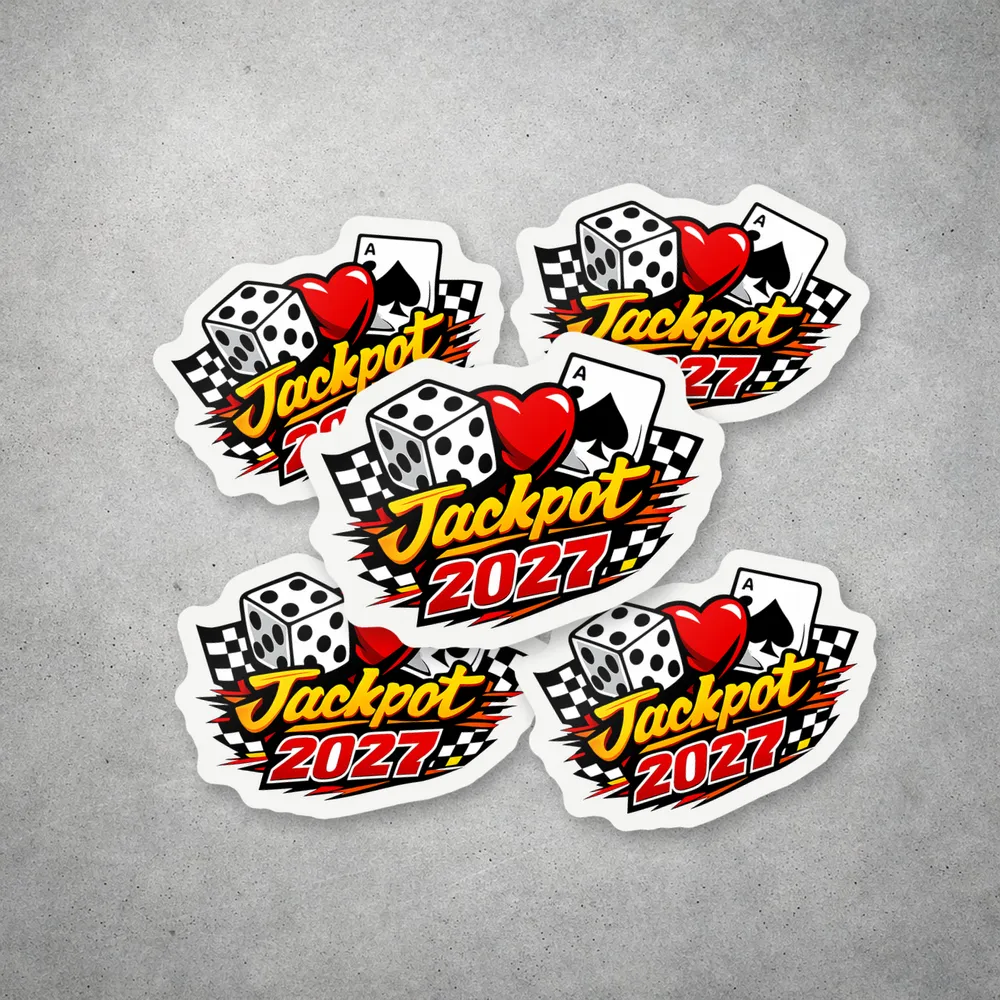 Jackpot 2027 som stickers